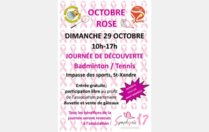 [Octobre rose] JOURNÉE DE DÉCOUVERTE  Badminton / Tennis