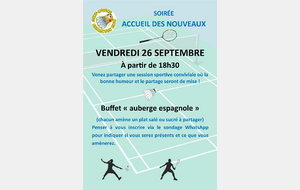 SOIREE ACCUEIL DES NOUVEAUX